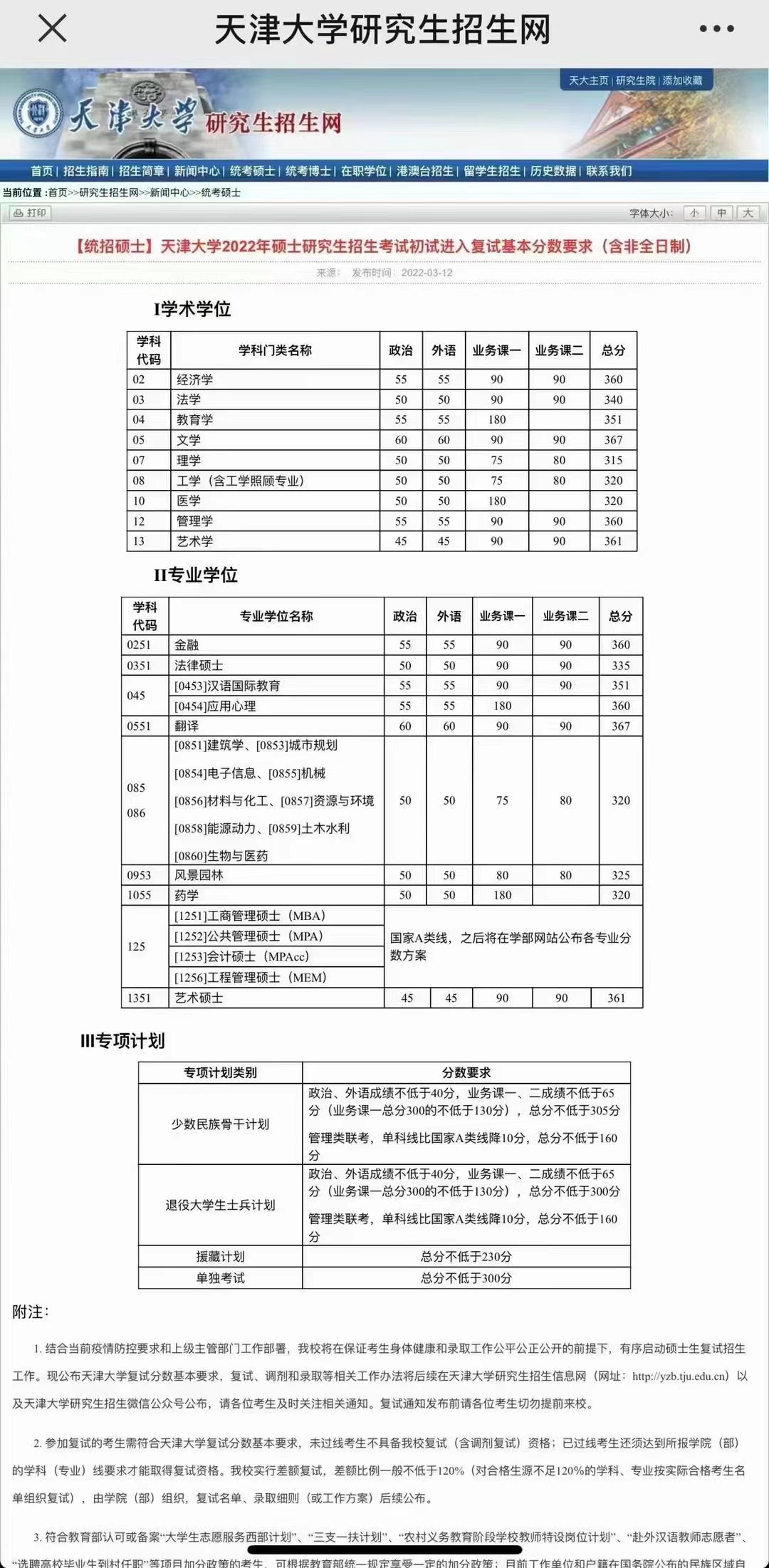 天津大學(xué)公布2022年研究生復(fù)試分?jǐn)?shù)線(xiàn)